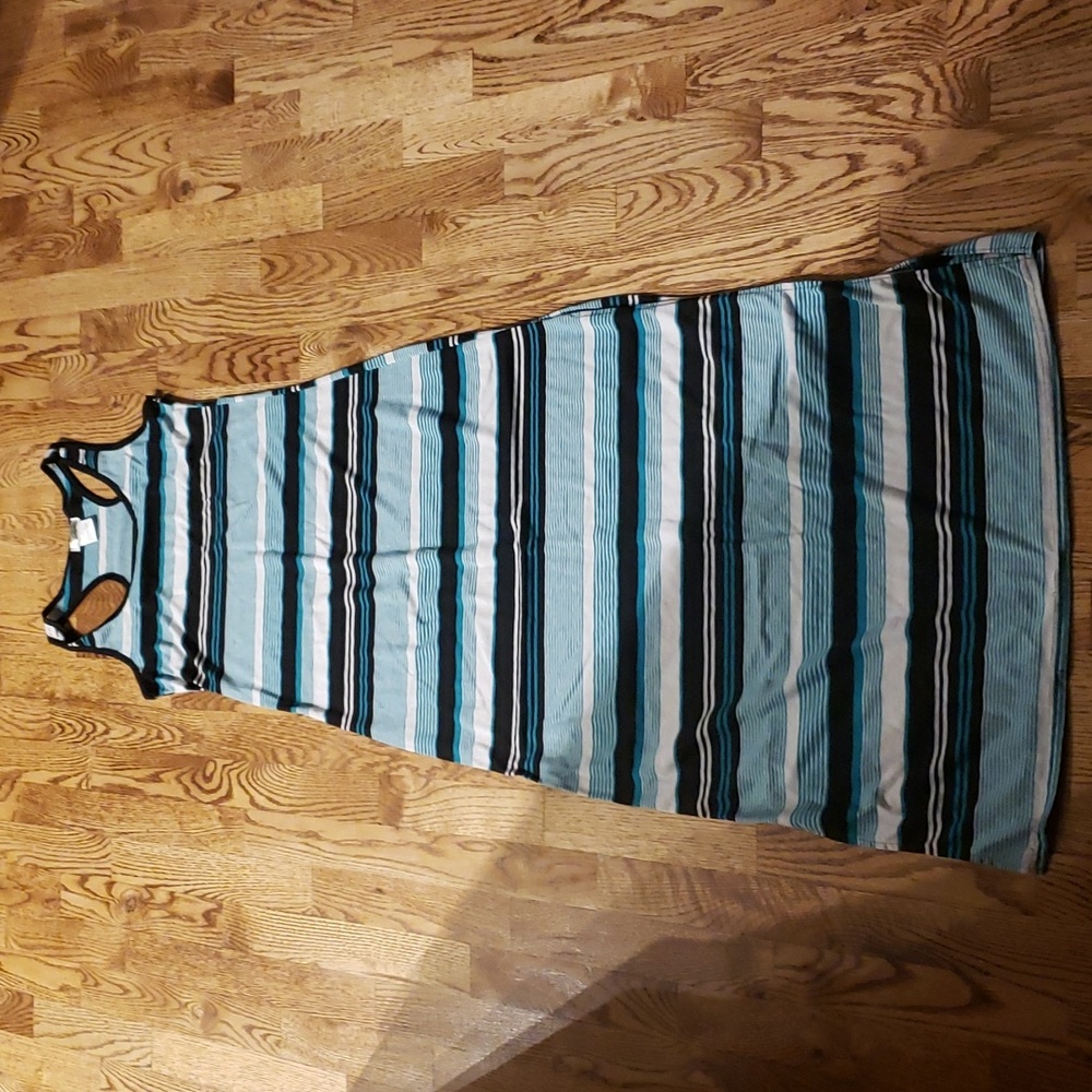 (M) Guilty Striped Maxi Dress Casual Vacation Coastal Beach Resortwear